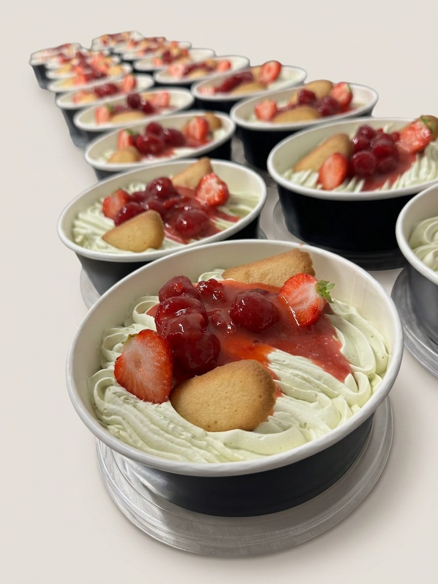 Desserts chantilly, fraises fraîches et biscuit cuillère — Meddah Traiteur