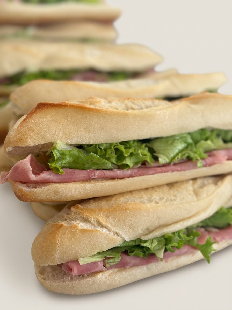 Baguettes jambon-salade préparées maison — Meddah Traiteur